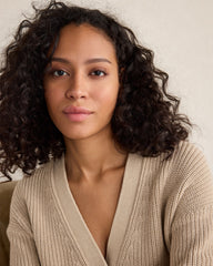 PURE TAUPE HTHR ORGANIC COTTON SHAKER STITCH HEATHERED CARDIGAN | Talbots sale