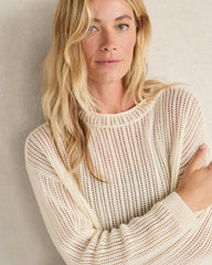 IVORY WOOL AND CASHMERE POINTELLE ROLL NECK SWEATER | Talbots US