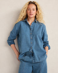 INDIGO WASH THE DAILY SHIRT IN ORGANIC COTTON DENIM | Talbots outlet