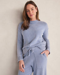 GARMENT DYE ROPE|GARMENT DYE WAVE GARMENT-DYED ORGANIC COTTON ROLL NECK SWEATER | Talbots US