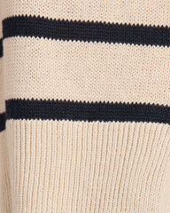 MISTY BEIGE/NIGHTFALL ORGANIC COTTON LINEN STRIPE CREWNECK | Talbots online