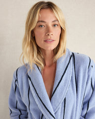 WAVE/NIGHTFALL PLUSH TERRY STRIPED ROBE | Talbots sale