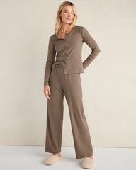IVORY|SLATE BROWN ORGANIC COTTON POINTELLE CARDIGAN | Talbots near me