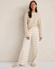 IVORY/WAVE|IVORY/WILLOW BARK BRUSHED COTTON INTERLOCK STRIPE PANTS | Talbots near me
