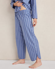 PINSTRIPE LAKE MULTI ORGANIC COTTON POPLIN PINSTRIPE PAJAMA PANTS | Talbots US