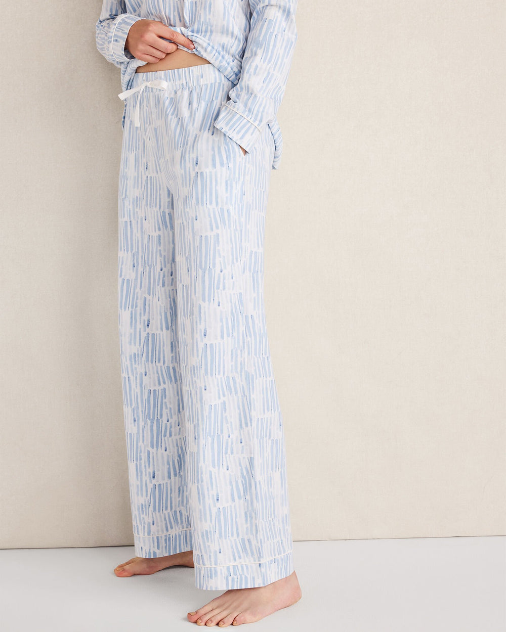 WATERCOLOR WAVE MULTI ORGANIC COTTON JERSEY WATERCOLOR WAVE PAJAMA PANTS | Talbots for sale