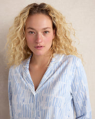 WATERCOLOR WAVE MULTI ORGANIC COTTON JERSEY WATERCOLOR WAVE PAJAMA TOP | Talbots discount