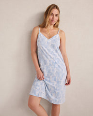 WATERCOLOR WAVE MULTI ORGANIC COTTON JERSEY WATERCOLOR WAVE SLEEP DRESS | Talbots outlet