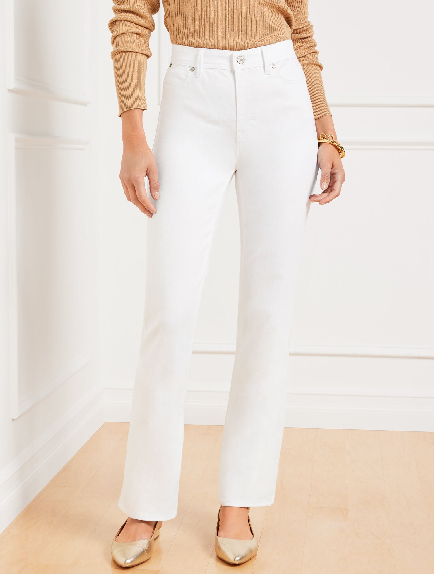 WHITE BARELY BOOT JEANS - WHITE | Talbots on sale