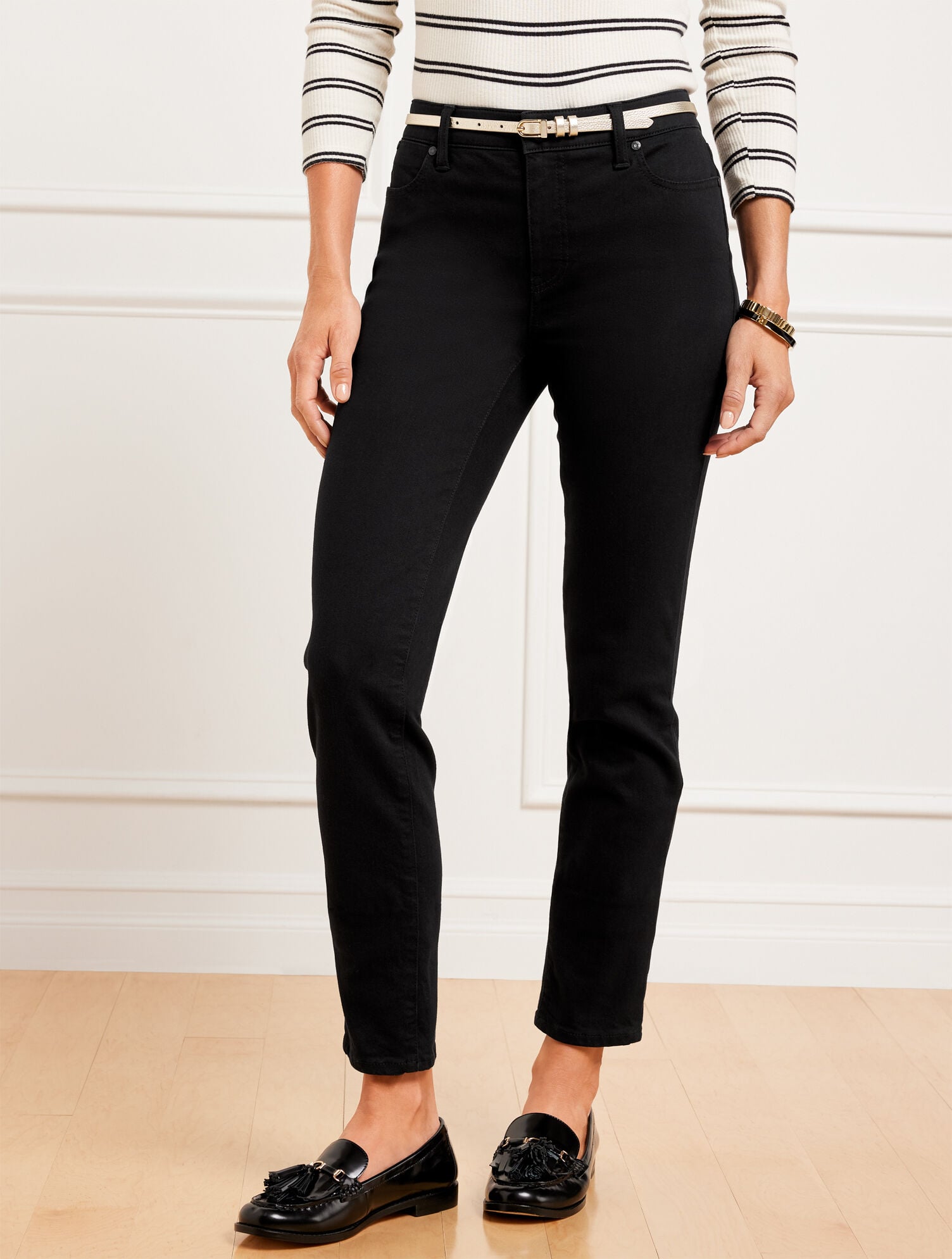 BLACK SLIM ANKLE JEANS - BLACK | Talbots near me