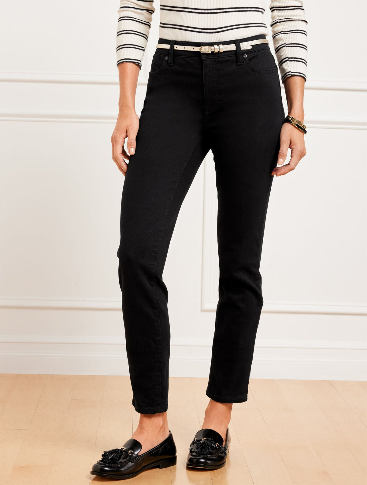 BLACK SLIM ANKLE JEANS - BLACK | Talbots near me