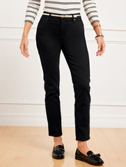 BLACK SLIM ANKLE JEANS - BLACK - CURVY FIT | Talbots for sale