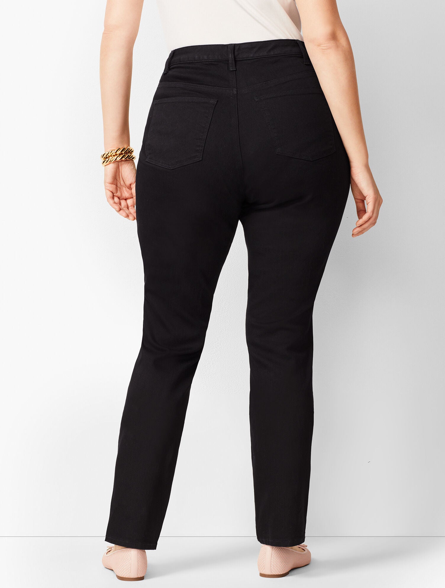 BLACK PLUS SIZE HIGH-WAIST STRAIGHT-LEG JEANS - BLACK - CURVY FIT | Talbots near me