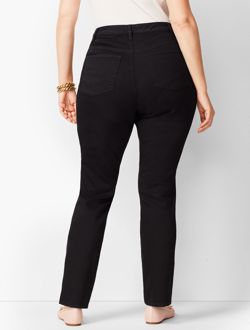BLACK PLUS SIZE HIGH-WAIST STRAIGHT-LEG JEANS - BLACK - CURVY FIT | Talbots near me