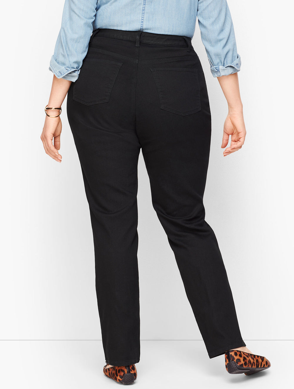 BLACK PLUS SIZE HIGH-WAIST STRAIGHT-LEG JEANS - BLACK - CURVY FIT | Talbots near me