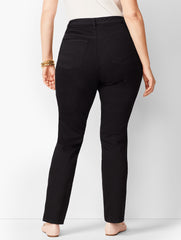 BLACK PLUS SIZE HIGH-WAIST STRAIGHT-LEG JEANS - BLACK - CURVY FIT | Talbots near me