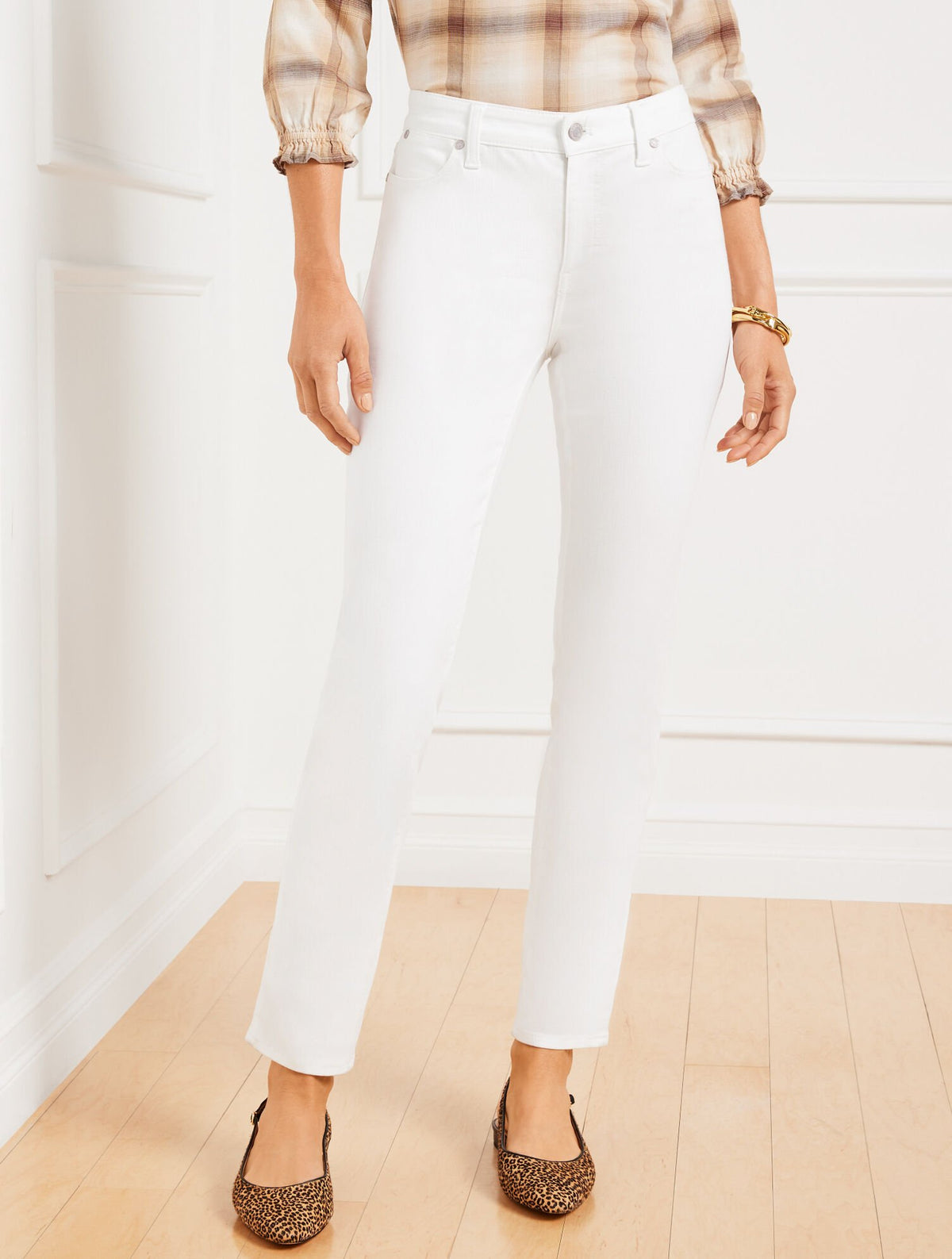 WHITE SLIM ANKLE JEANS | Talbots sale