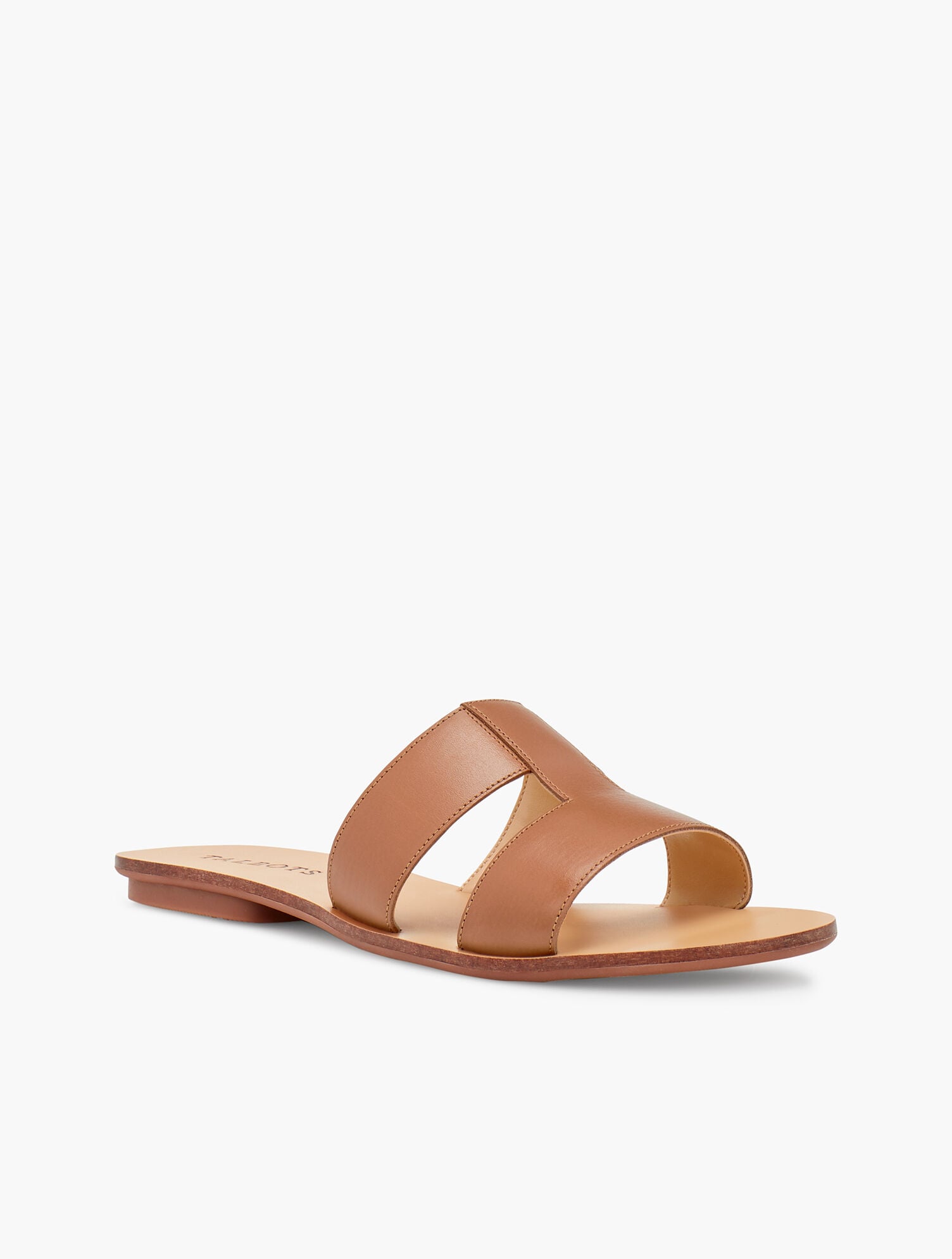 BLACK|HAVANA TAN|INDIGO BLUE|WHITE HANNAH VACHETTA LEATHER SLIDES | Talbots on sale