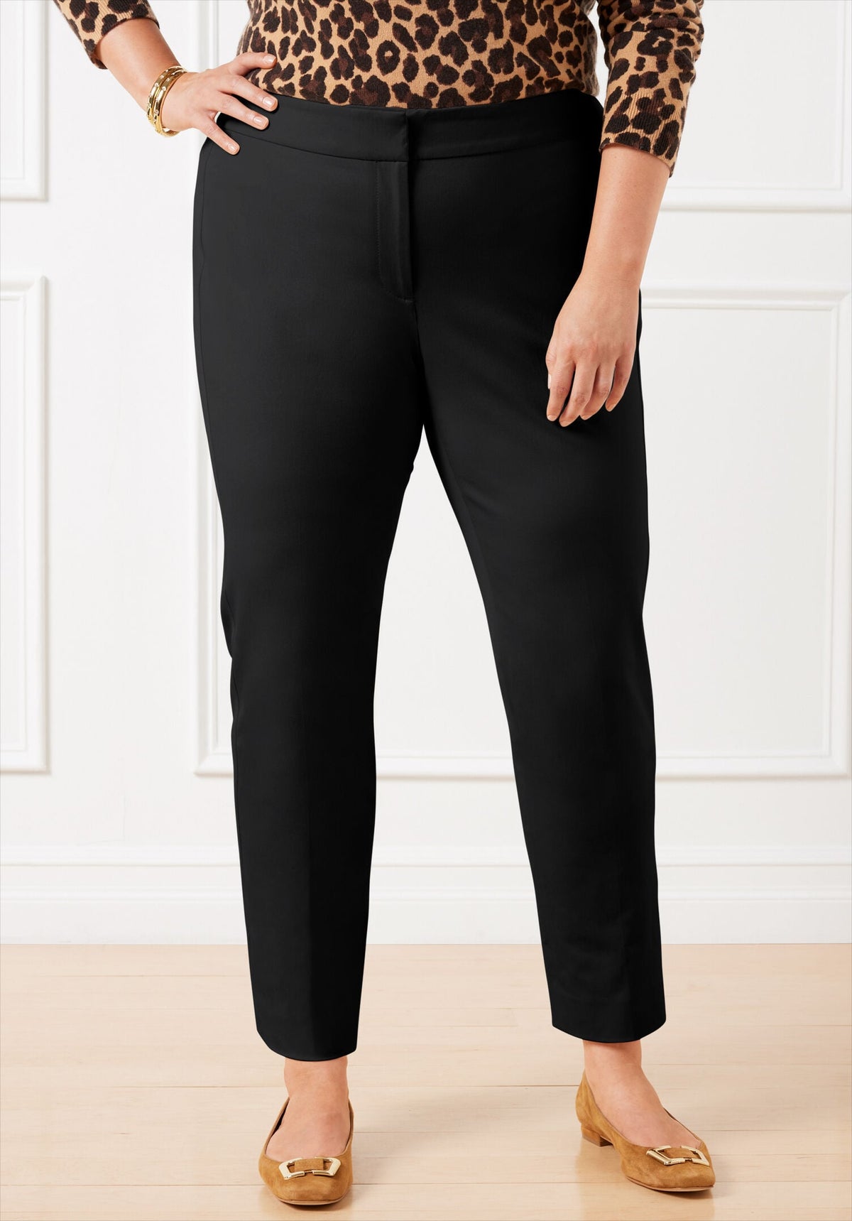 BLACK|GYPSUM|NAVY DUSK|WHITE PLUS EXCLUSIVE TALBOTS CHATHAM COTTON BI-STRETCH SLIM ANKLE PANTS | Talbots discount
