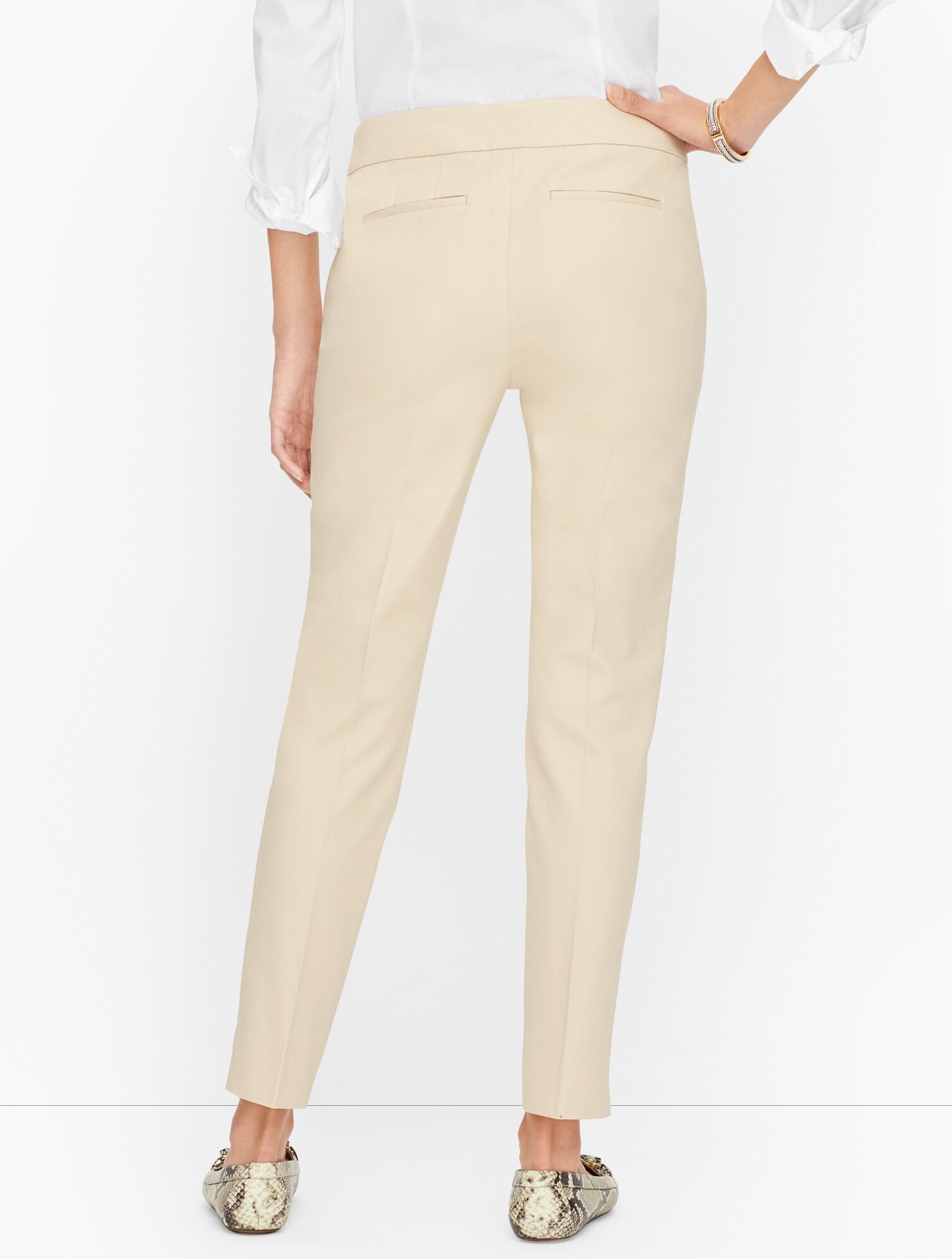 BLACK|GYPSUM|INDIGO BLUE PLUS EXCLUSIVE TALBOTS CHATHAM COTTON BI-STRETCH SLIM ANKLE PANTS - SOLID - CURVY FIT | Talbots outlet