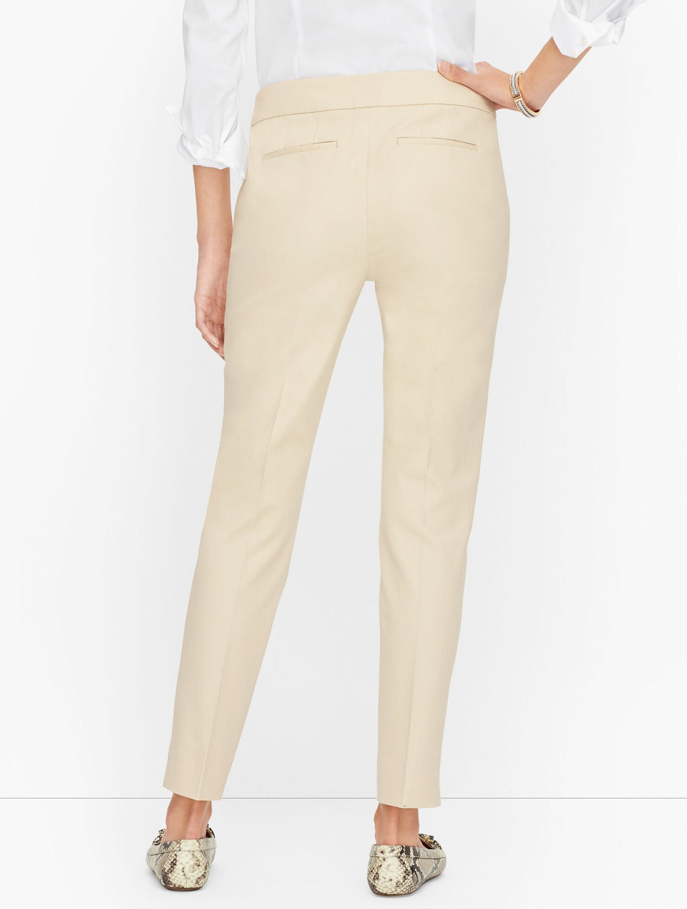 BLACK|GYPSUM|INDIGO BLUE PLUS EXCLUSIVE TALBOTS CHATHAM COTTON BI-STRETCH SLIM ANKLE PANTS - SOLID - CURVY FIT | Talbots outlet
