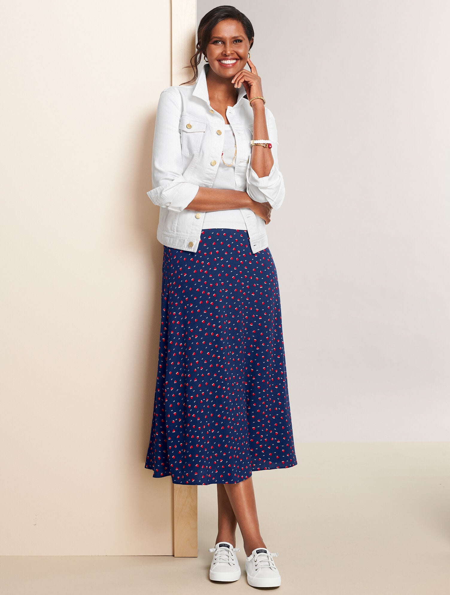WHITE SCOOP NECK CURVED HEM TEE - PIMA SOLID | Talbots on sale