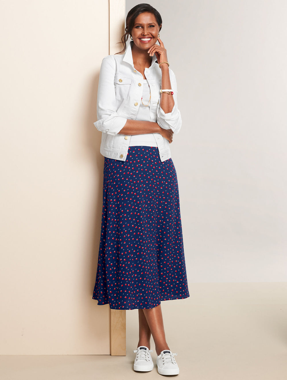 WHITE SCOOP NECK CURVED HEM TEE - PIMA SOLID | Talbots on sale