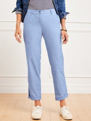 BLUE/GREY RELAXED CHINOS - NEWPORT CHAMBRAY | Talbots US