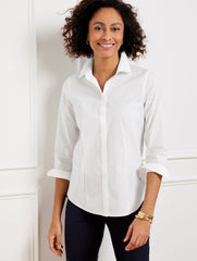 WHITE NON-IRON PERFECT SHIRT - SOLID | Talbots online