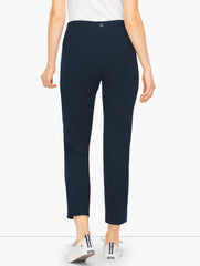 BLACK EVERYDAY STRETCH STRAIGHT LEG ANKLE PANT | Talbots on sale