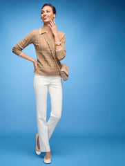 IVORY|WHITE TALBOTS HAMPSHIRE LIGHTWEIGHT DOUBLE CLOTH STRAIGHT ANKLE PANTS - LINED | Talbots discount