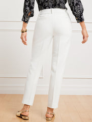 WHITE TALBOTS HAMPSHIRE LIGHTWEIGHT DOUBLE CLOTH STRAIGHT ANKLE PANTS - LINED - CURVY FIT | Talbots discount
