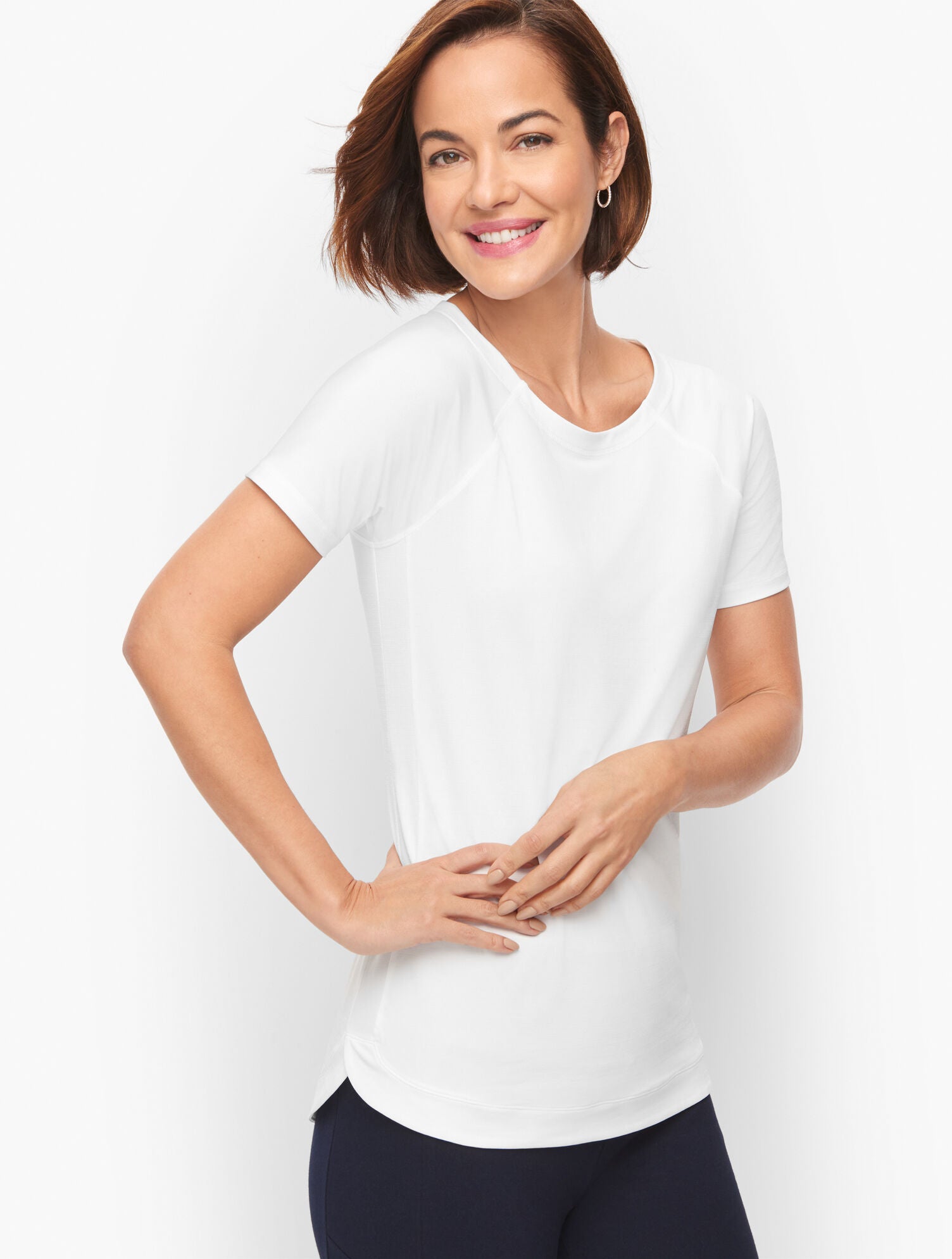 WHITE COOL SLUB ACTIVE TEE | Talbots US