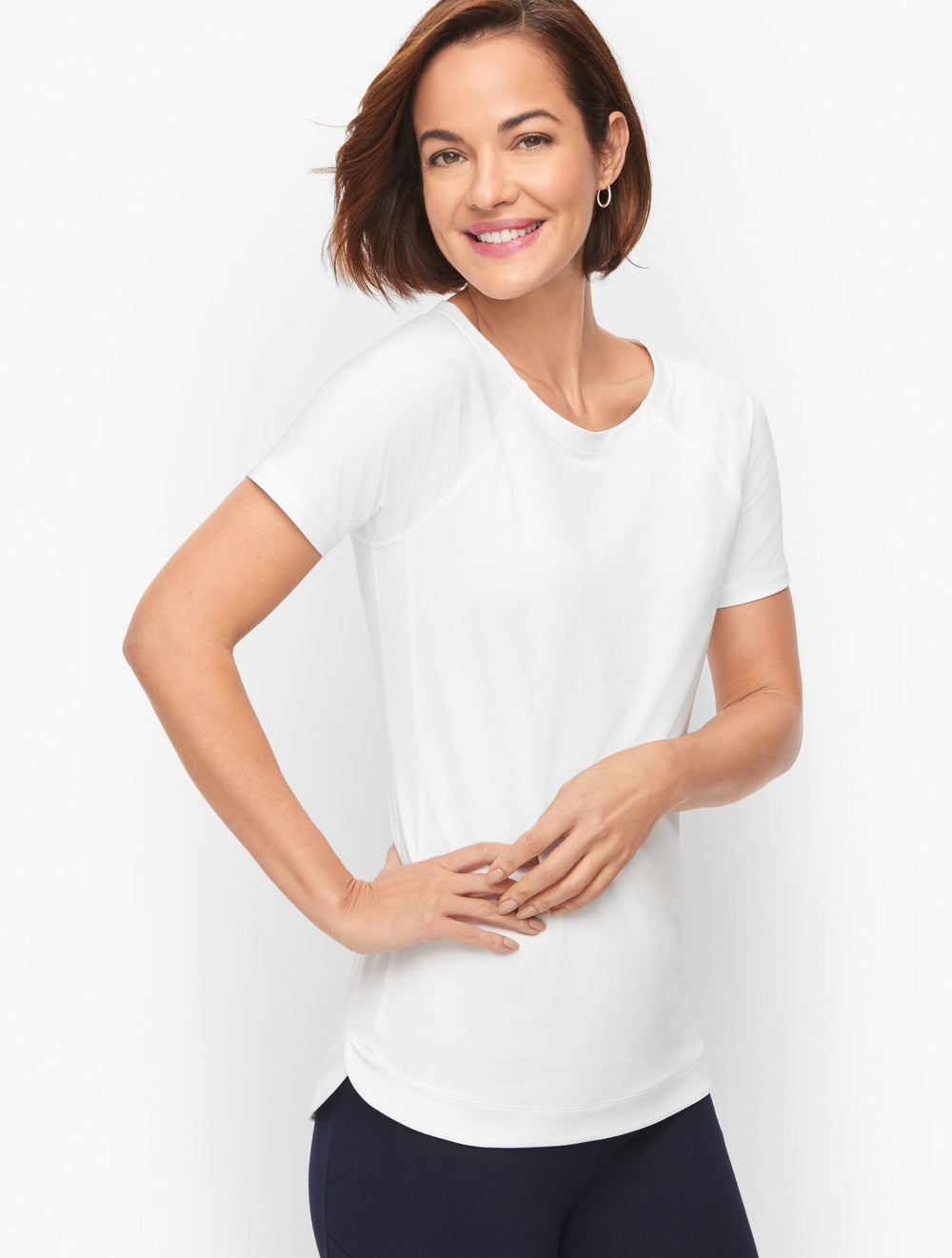 WHITE COOL SLUB ACTIVE TEE | Talbots US
