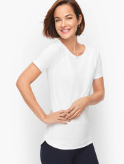 WHITE COOL SLUB ACTIVE TEE | Talbots US