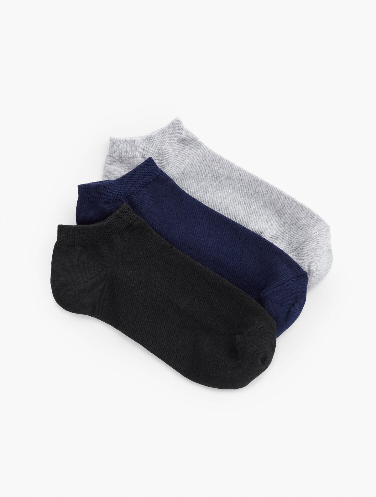 BLACK/INDIA INK/GREY THREE PAIR ANKLE SOCKS | Talbots discount