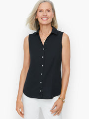 BLACK|WHITE NON-IRON SLEEVELESS PERFECT SHIRT | Talbots for sale