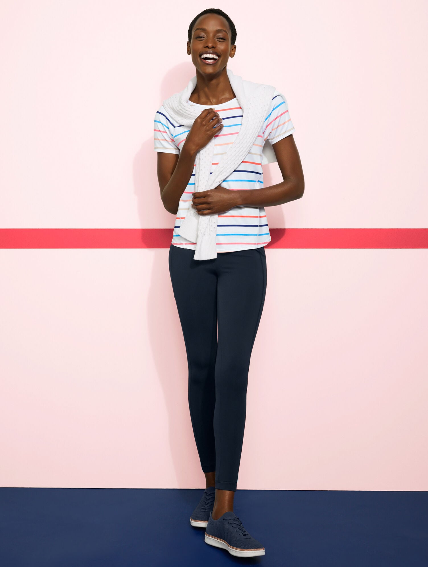 BLACK|INDIGO BLUE|WHITE BRITTANY KNIT SNEAKERS | Talbots discount