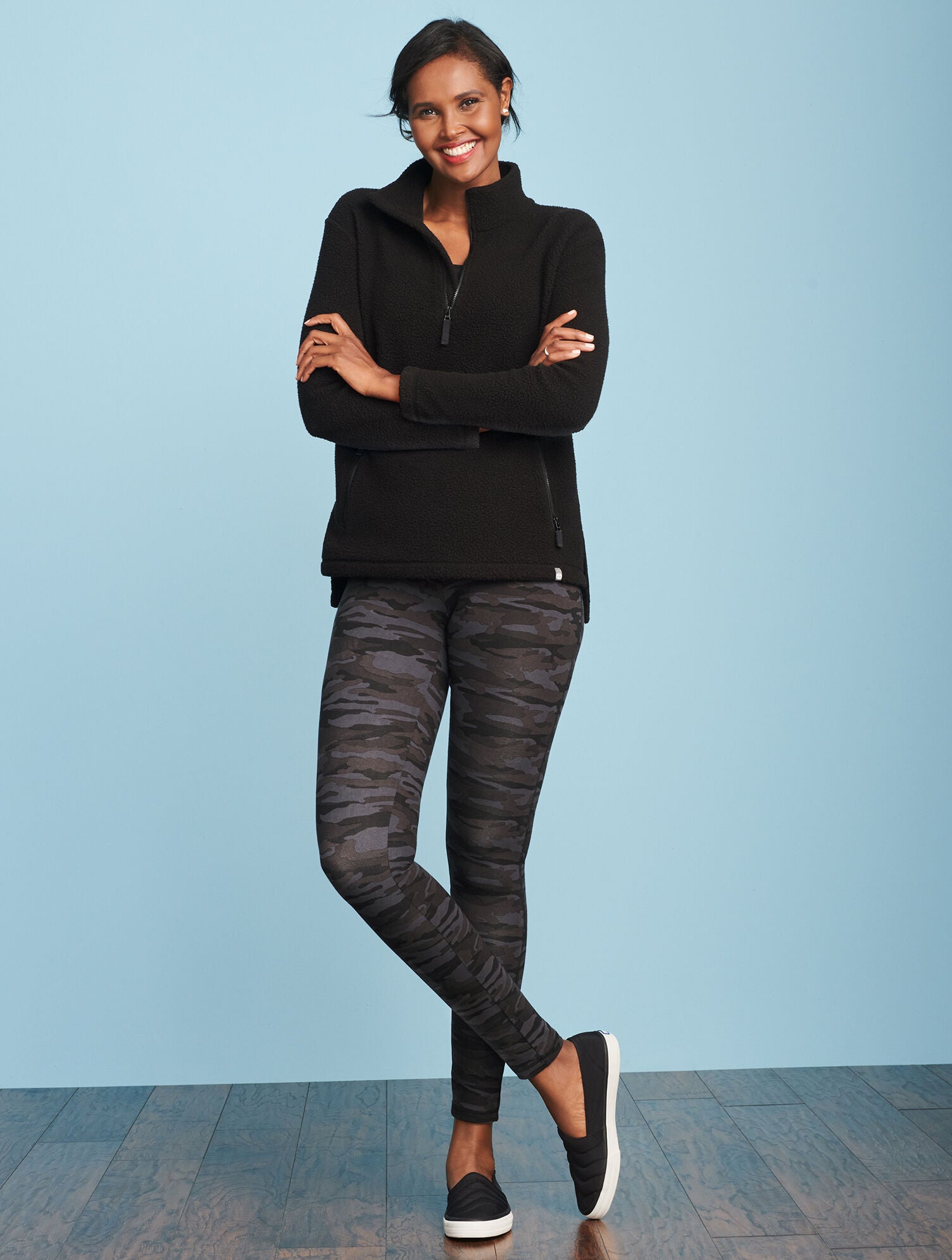 MUTED BLACK EVERYDAY STRETCH LEGGINGS - CAMO | Talbots near me