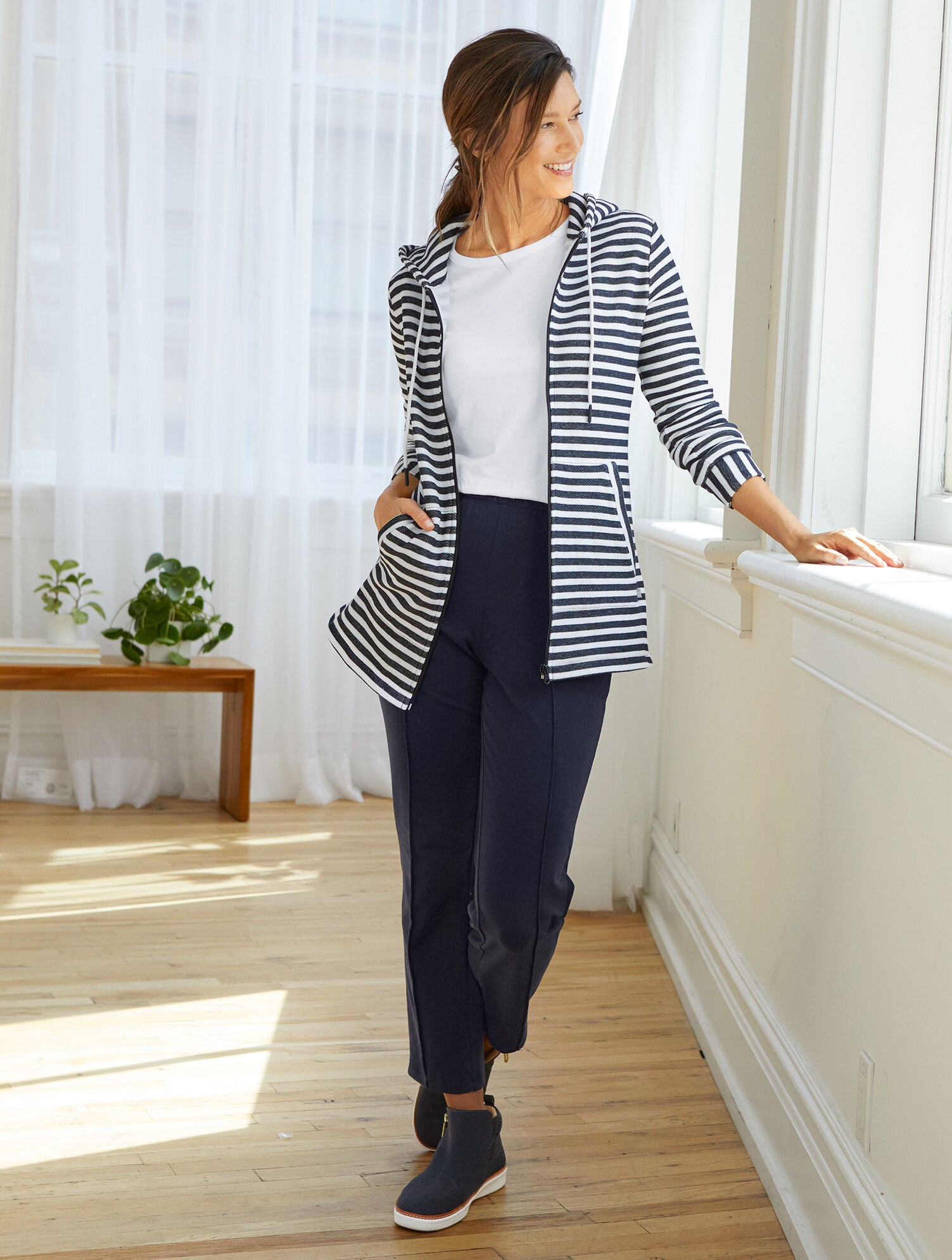 GREY SKY|INDIGO BLUE BRITTANY KNIT ANKLE BOOTIE | Talbots sale