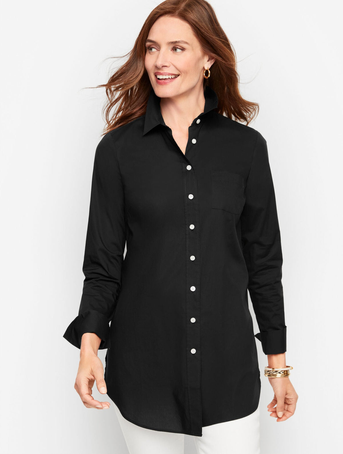 BLACK|WHITE BOYFRIEND SHIRT | Talbots near me
