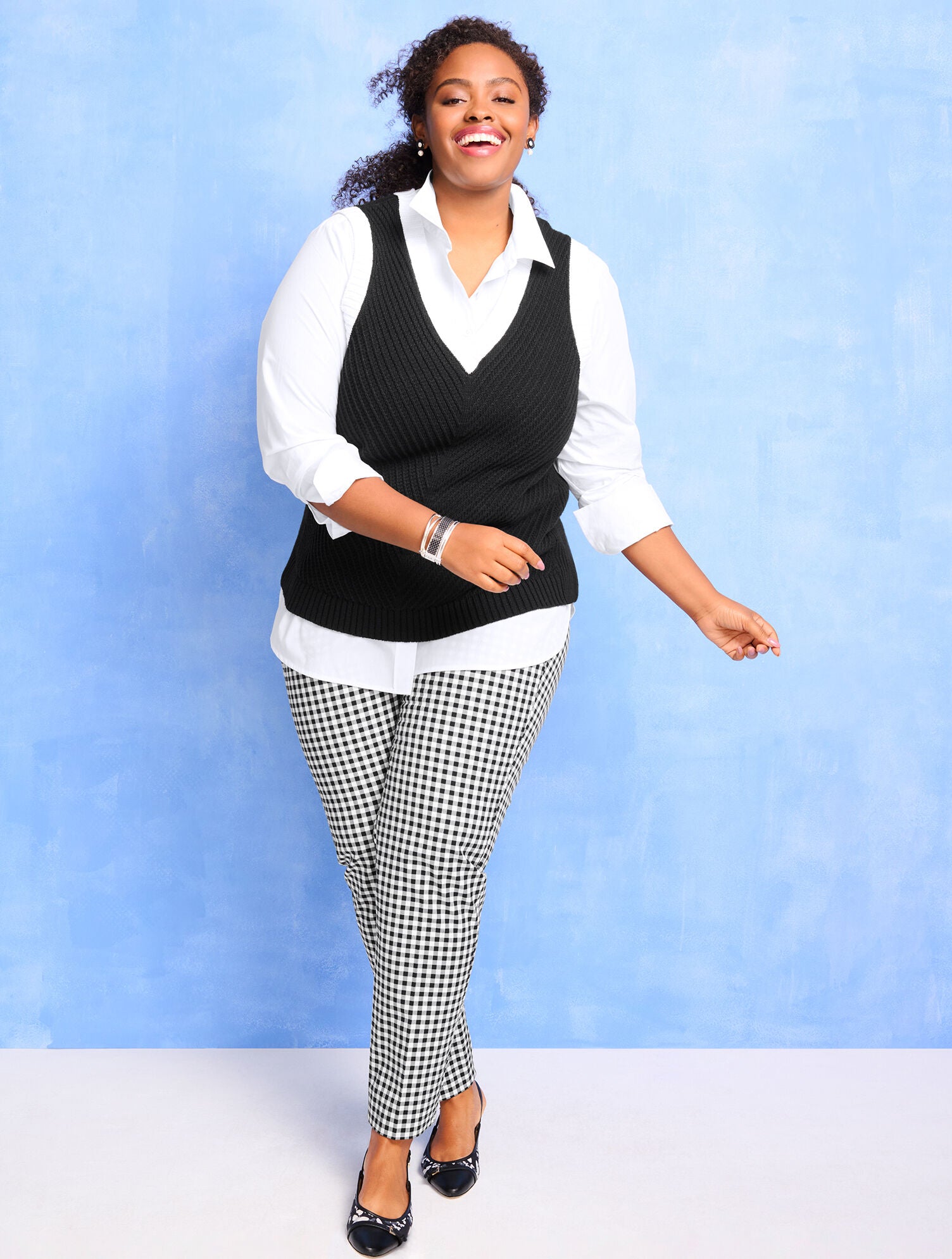 BLACK|WHITE BOYFRIEND SHIRT | Talbots near me