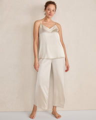 BLACK|BLACKCURRANT|FULL MOON|IVORY|NAVY|SEA|SEPIA ROSE|SIENNA WASHABLE SILK DOUBLE V SLEEP CAMI | Talbots US