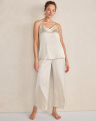 BLACK|BLACKCURRANT|FULL MOON|IVORY|NAVY|SEA|SEPIA ROSE|SIENNA WASHABLE SILK DOUBLE V SLEEP CAMI | Talbots near me