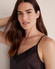 BLACK|BLACKCURRANT|FULL MOON|IVORY|NAVY|SEA|SEPIA ROSE|SIENNA WASHABLE SILK DOUBLE V SLEEP CAMI | Talbots near me