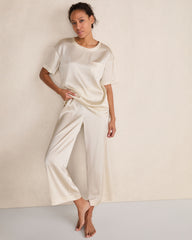 BLACK|BLACKCURRANT|BURGUNDY BERRY|FULL MOON|IVORY|NAVY|SEA|SEPIA ROSE WASHABLE SILK SLEEP PANTS | Talbots outlet