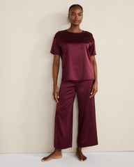 BLACK|BLACKCURRANT|BURGUNDY BERRY|FULL MOON|IVORY|NAVY|SEA|SEPIA ROSE WASHABLE SILK SLEEP TOP | Talbots sale