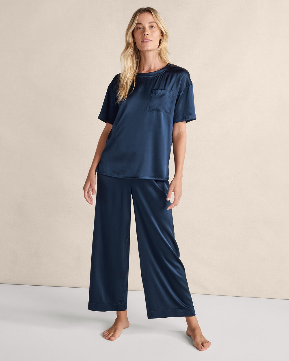 BLACK|BLACKCURRANT|BURGUNDY BERRY|FULL MOON|IVORY|NAVY|SEA|SEPIA ROSE WASHABLE SILK SLEEP TOP | Talbots on sale
