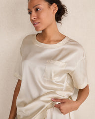 BLACK|BLACKCURRANT|BURGUNDY BERRY|FULL MOON|IVORY|NAVY|SEA|SEPIA ROSE WASHABLE SILK SLEEP TOP | Talbots sale