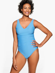 LAKESIDE BLUE MIRACLESUIT® BLOCKBUSTER ONE PIECE | Talbots sale